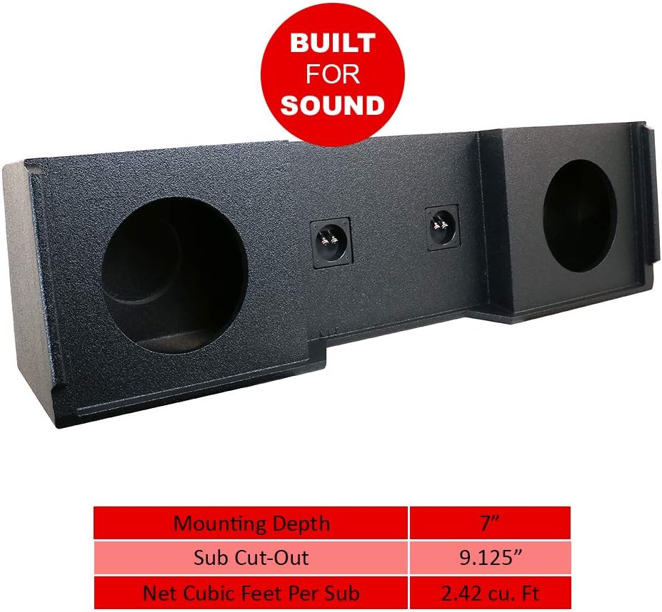 10-Inch Dual Down-Fire Subwoofer Boxes with Bed Liner Finish O633