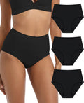 Adult Incontinence Protective Underwear for Women Reusable Bladder Leakage Protection Brief 56 ml Absorbency Panties 3 Pack Black L L612