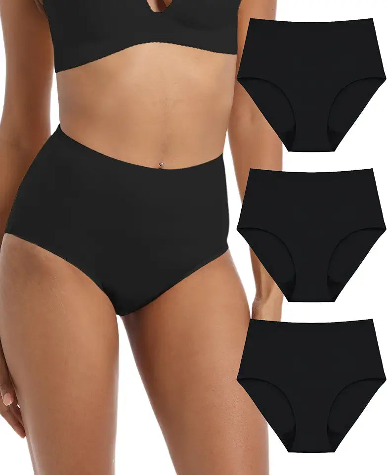 Adult Incontinence Protective Underwear for Women Reusable Bladder Leakage Protection Brief 56 ml Absorbency Panties 3 Pack Black L L612