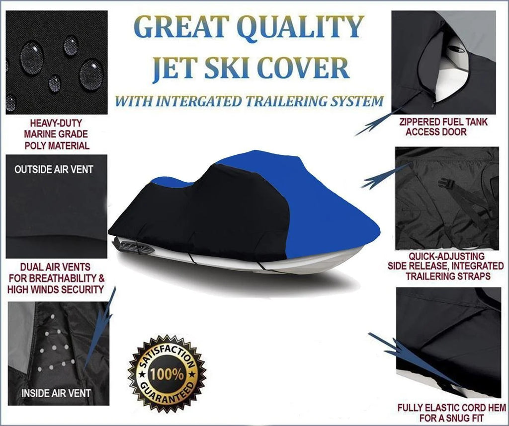Heavy-Duty Trailerable Cover for Jet Ski PWC 2 Seater 111" Y85562