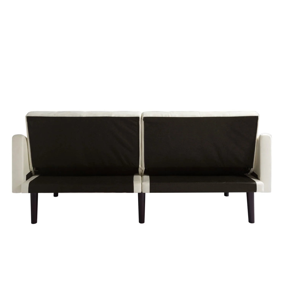 Beige Velvet Futon Sofa Bed with Pillows X30195