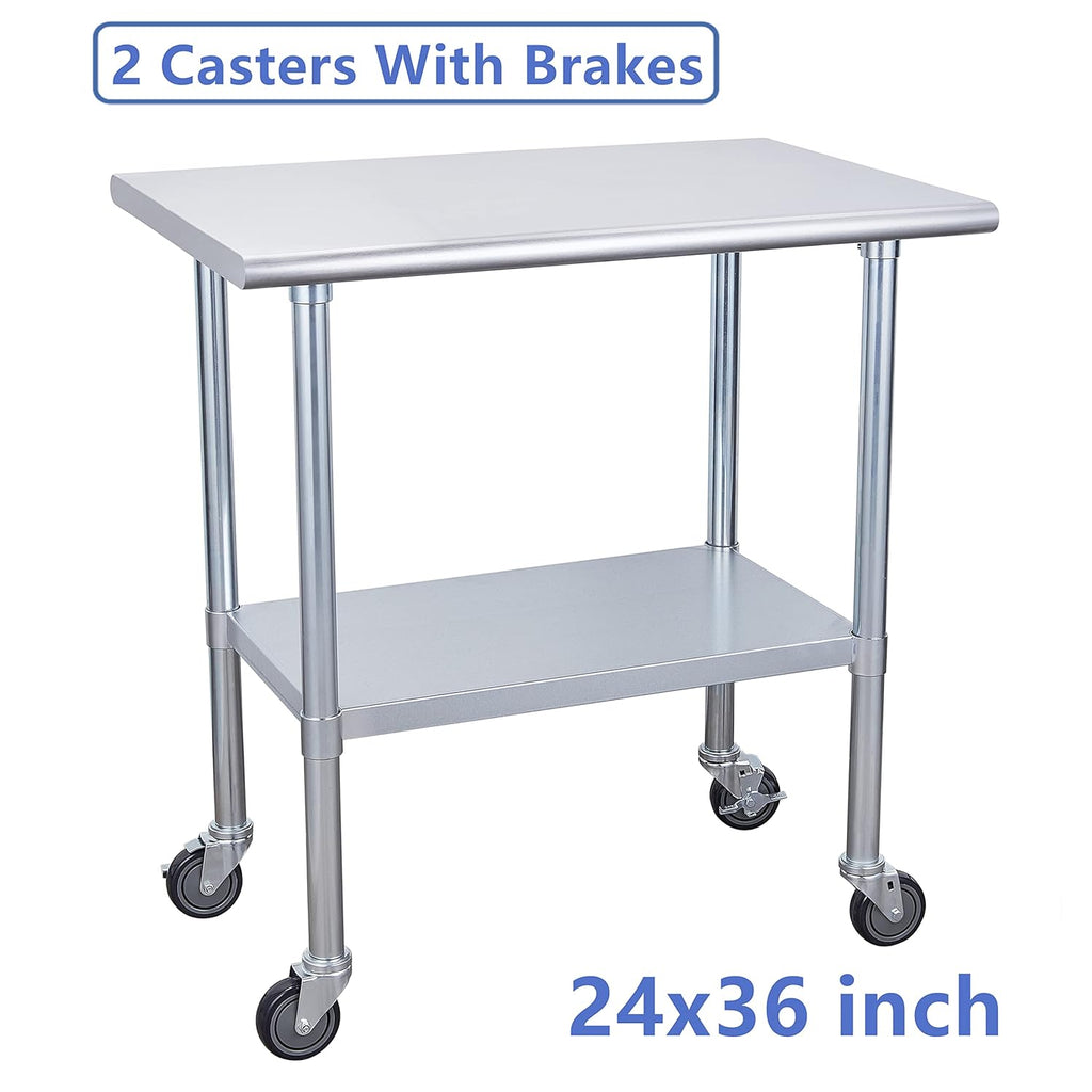Stainless Steel Table 24 x 36 Inches with Caster Wheels X485966