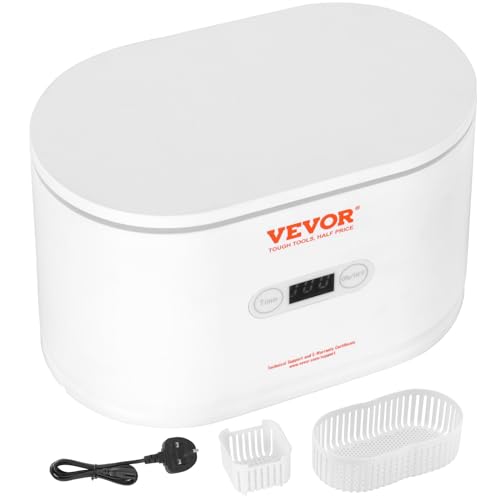 22oz Ultrasonic Jewelry Cleaner with 5 Digital Timer and 2 Cleaning Baskets R946067