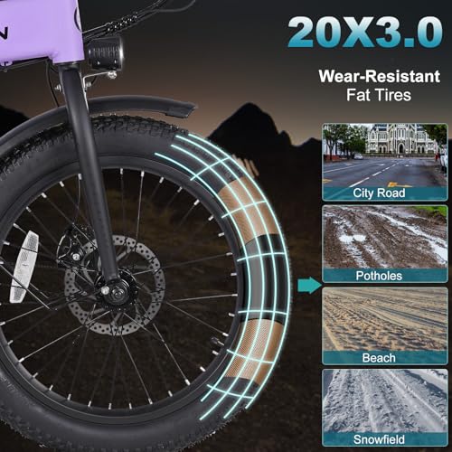 20"×3.0 Fat Tire Folding Electric Bike with 374.4Wh Battery Z865