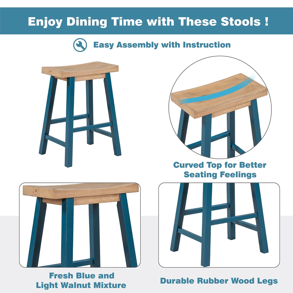3-piece Wood Kitchen Island Set with 2 Seatings W156