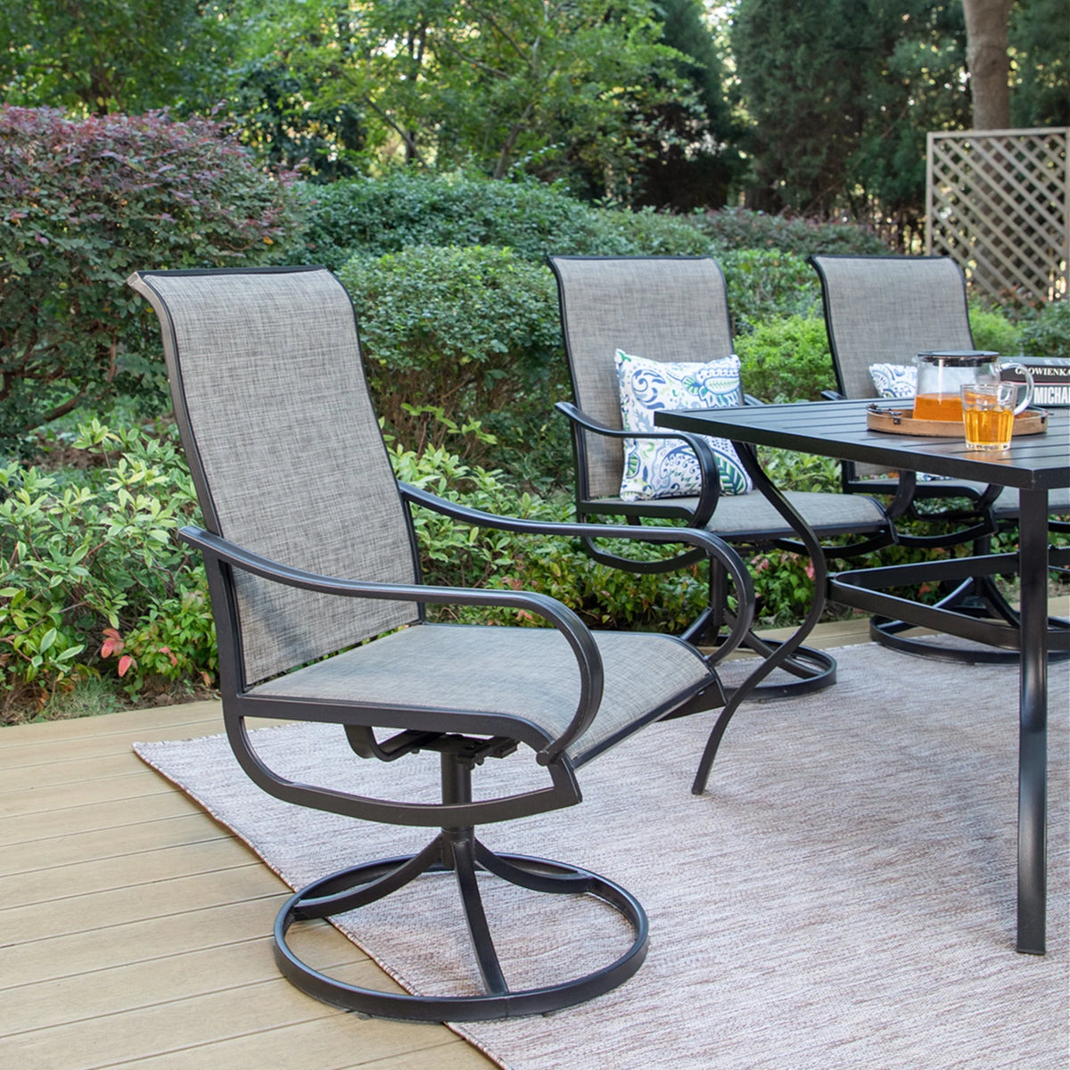 7-Piece Outdoor Dining Set with Swivel Chairs H6762