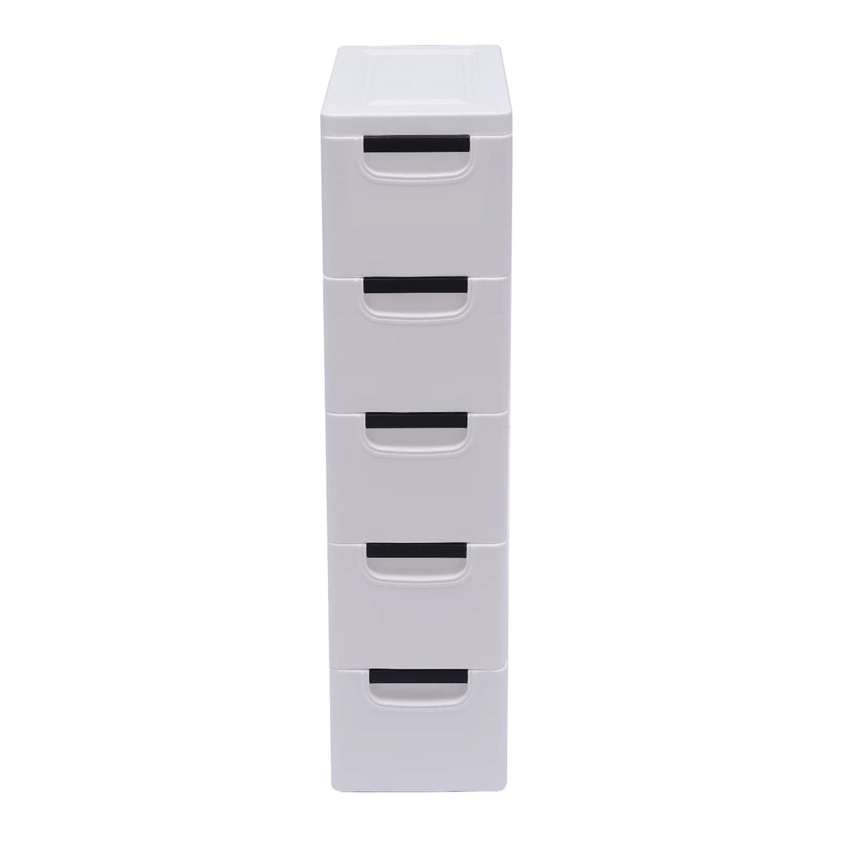 White 5 Drawer Plastic Dresser Storage Cabinet S435