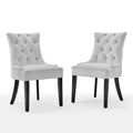 White Tufted Performance Velvet Dining Side Chairs Set of 2 P52981