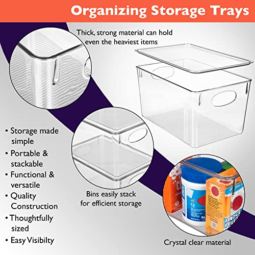 Plastic Storage Bins with Lids, 4 Pack S500
