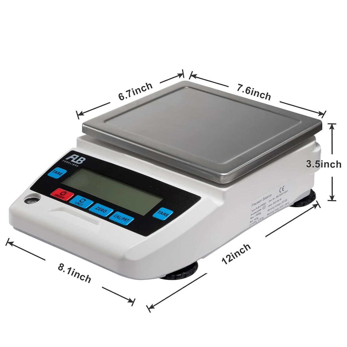 Lab Scale 5kg Precision Electronic Balance, 0.1g Readability V221484
