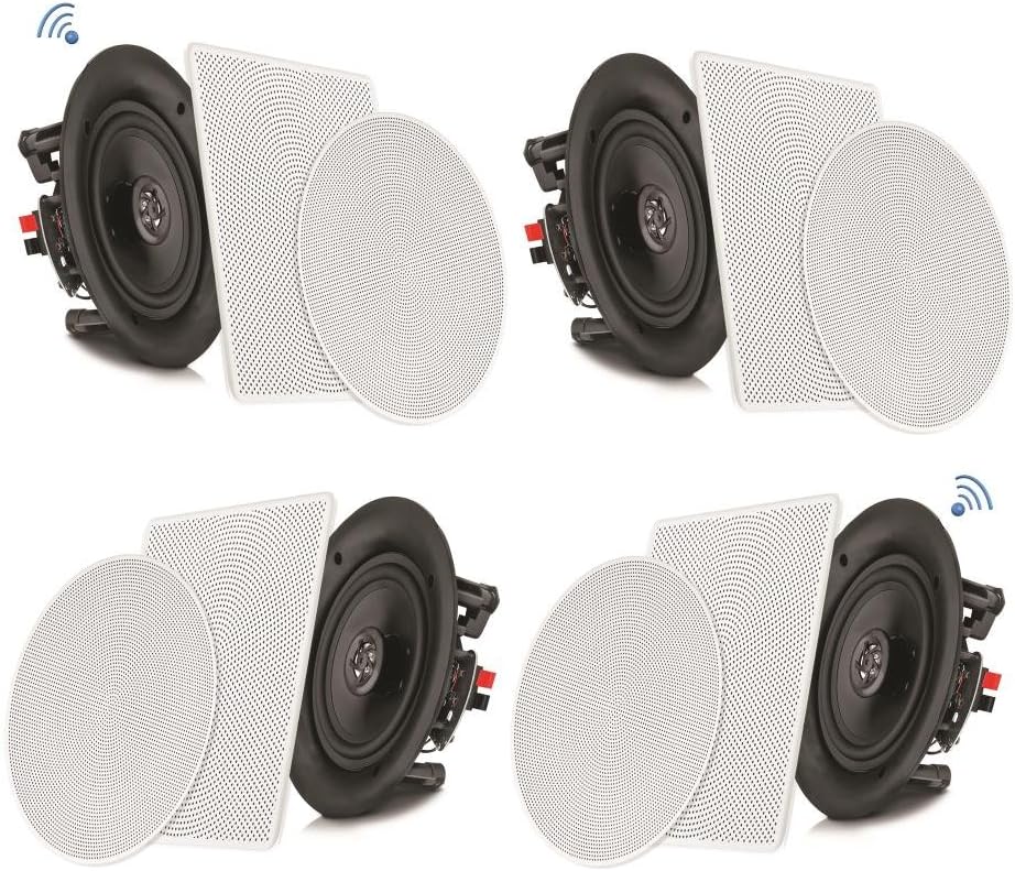 8” 4 Bluetooth 2-Way In-wall In-ceiling Speaker System with Polypropylene Cone & Tweeter Y507042