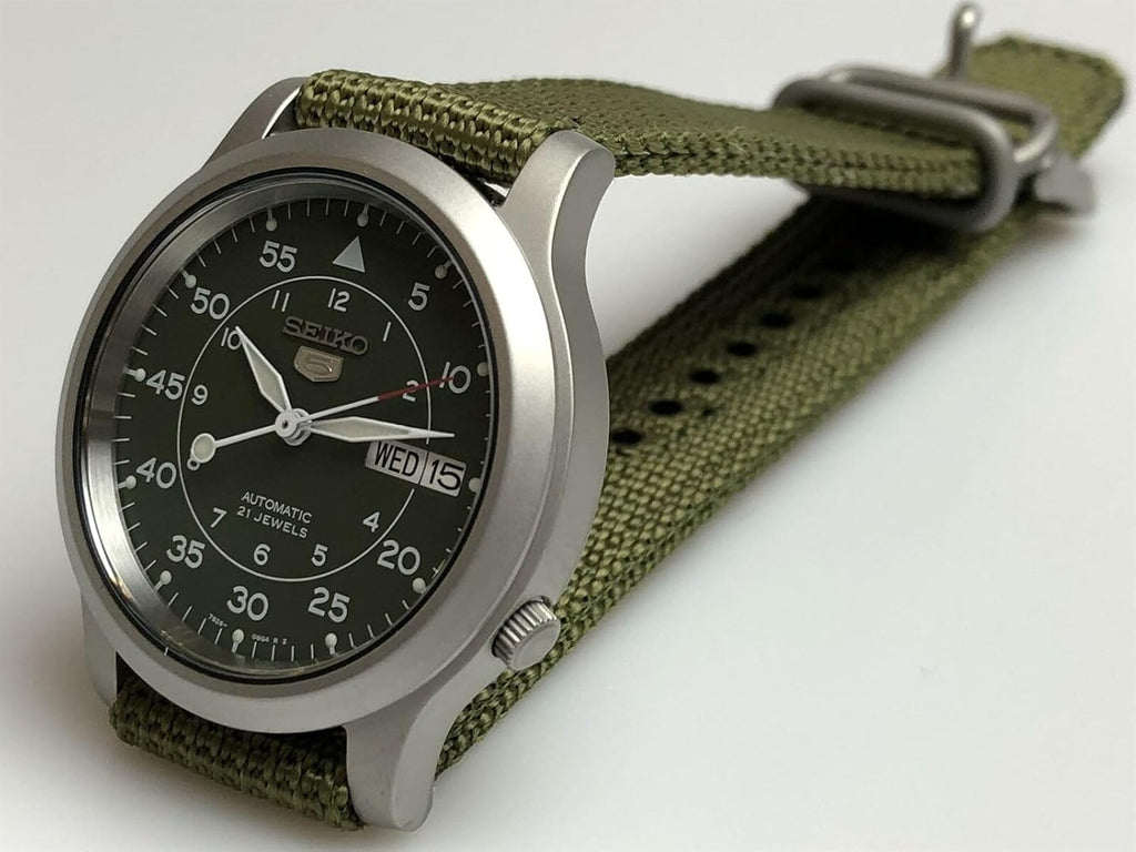 Green Canvas Stainless Steel Automatic Watch V182