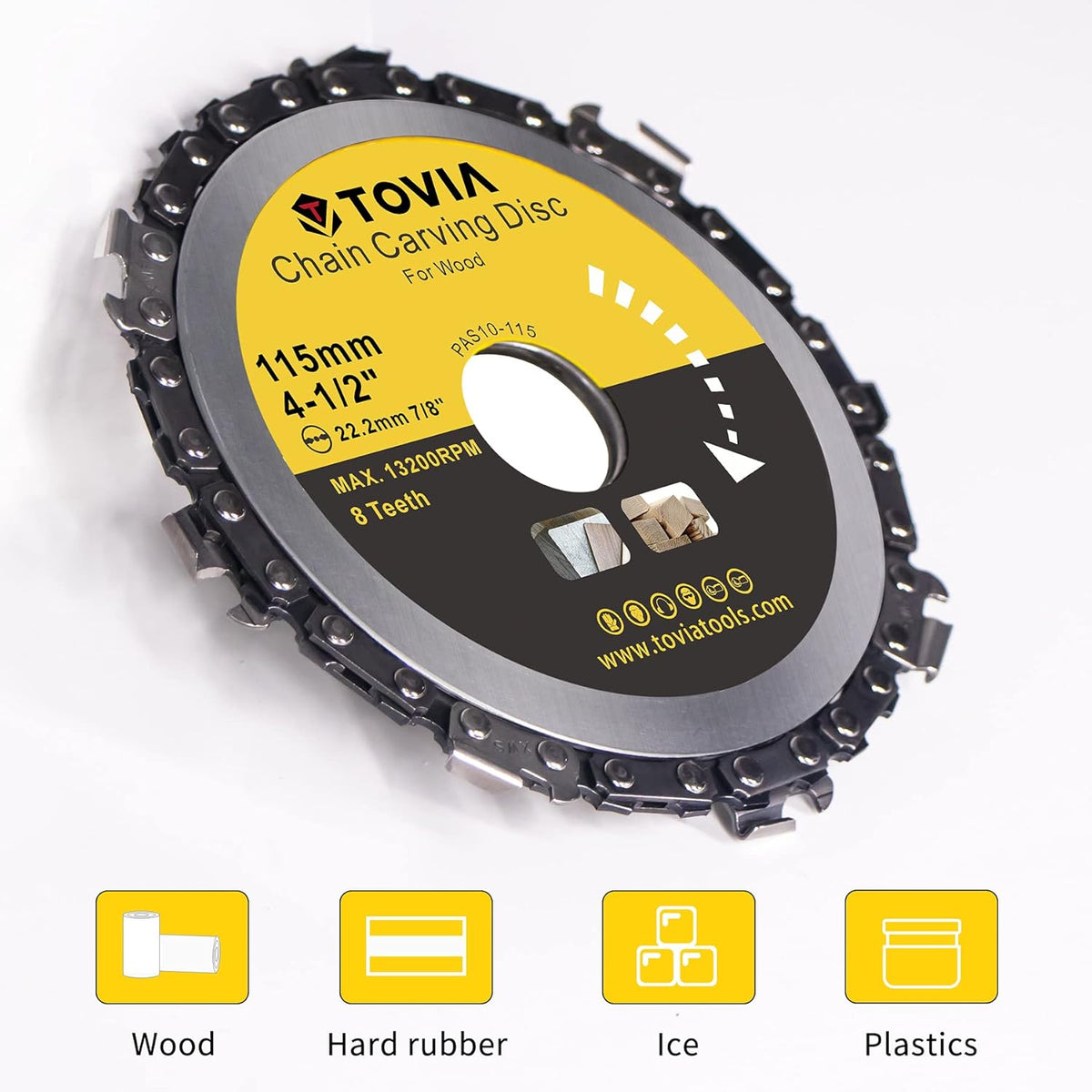 4 1/2 Inch Grinder Wood Carving Disc with 8 Tooth, 7/8 Arbor V597