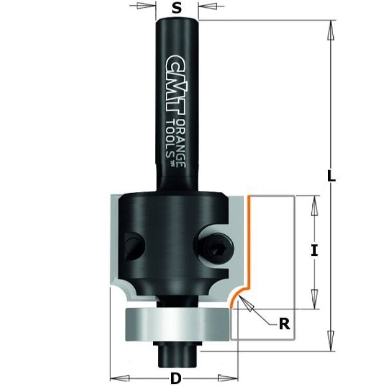 1/4-Inch Shank Carbide Roundover Bit Z142814