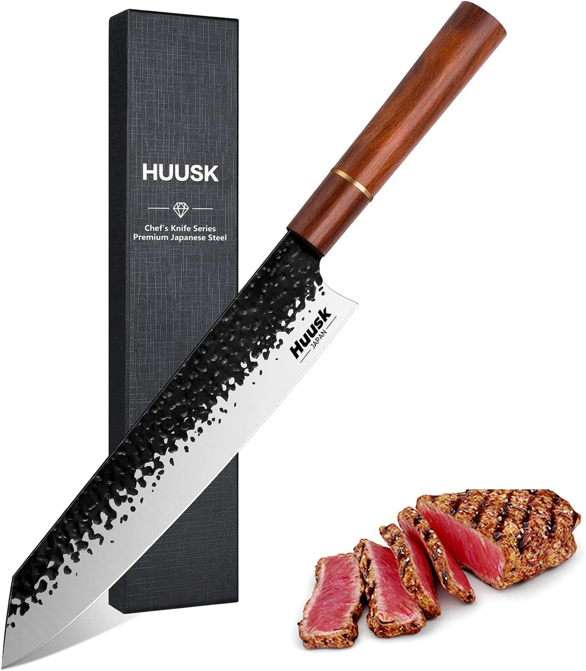 9 Inch High Carbon Steel Chef Knife with Rosewood Handle M44793