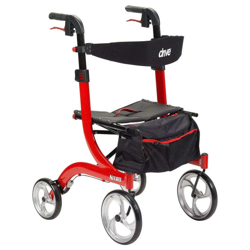 Red Rollator Rolling Walker J5316