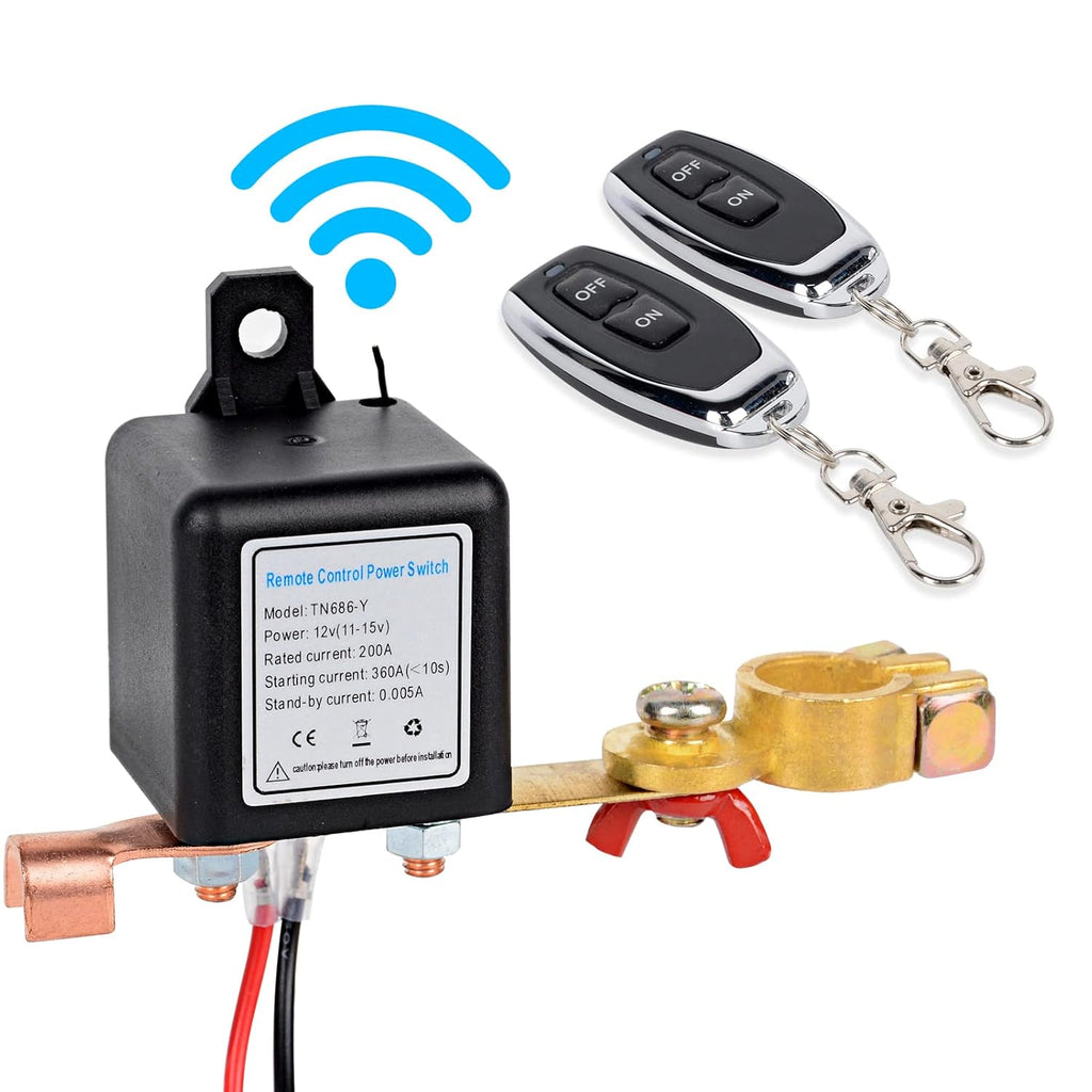 Wireless Remote Control Battery Disconnect Switch DC12V 200A A72730
