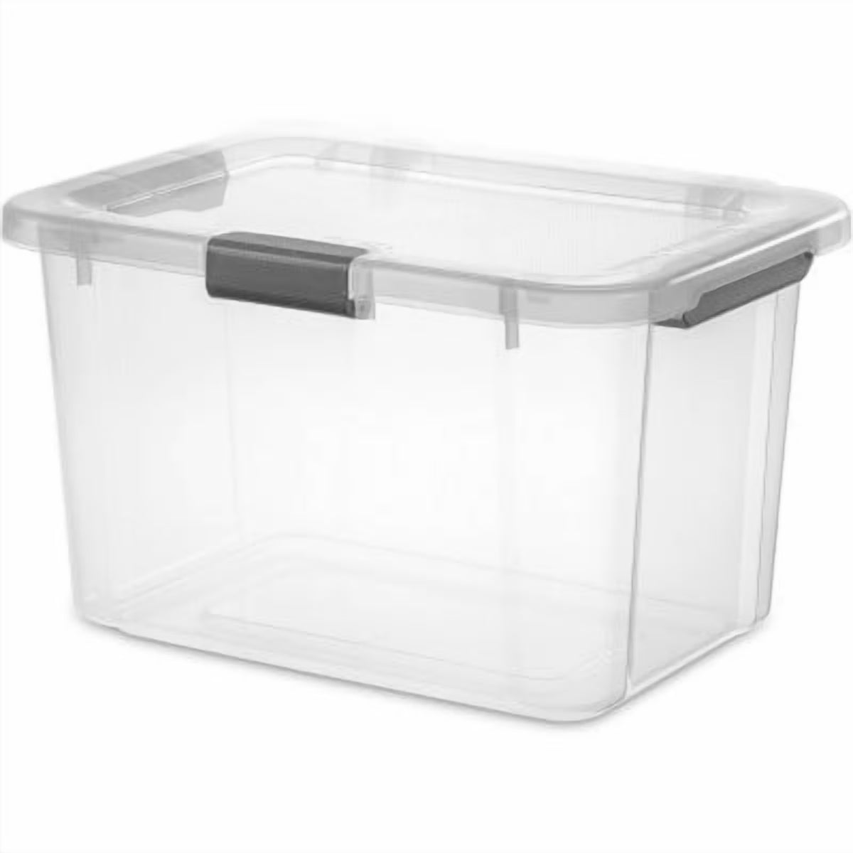 30qt Plastic Storage Tote with Hinged Lid R5018