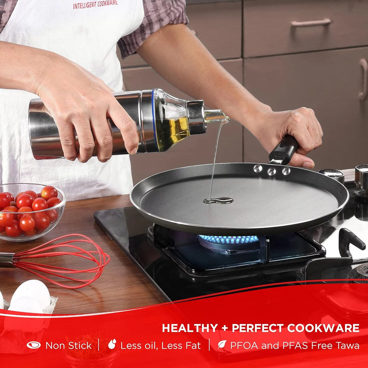 10" Non-Stick Flat Dosa Tawa Griddle A434