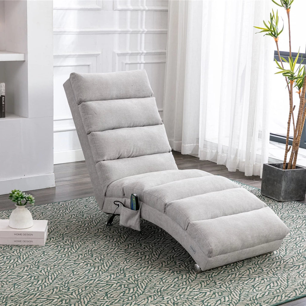 Grey Oversized Chaise Lounge Massage Chair Q49058