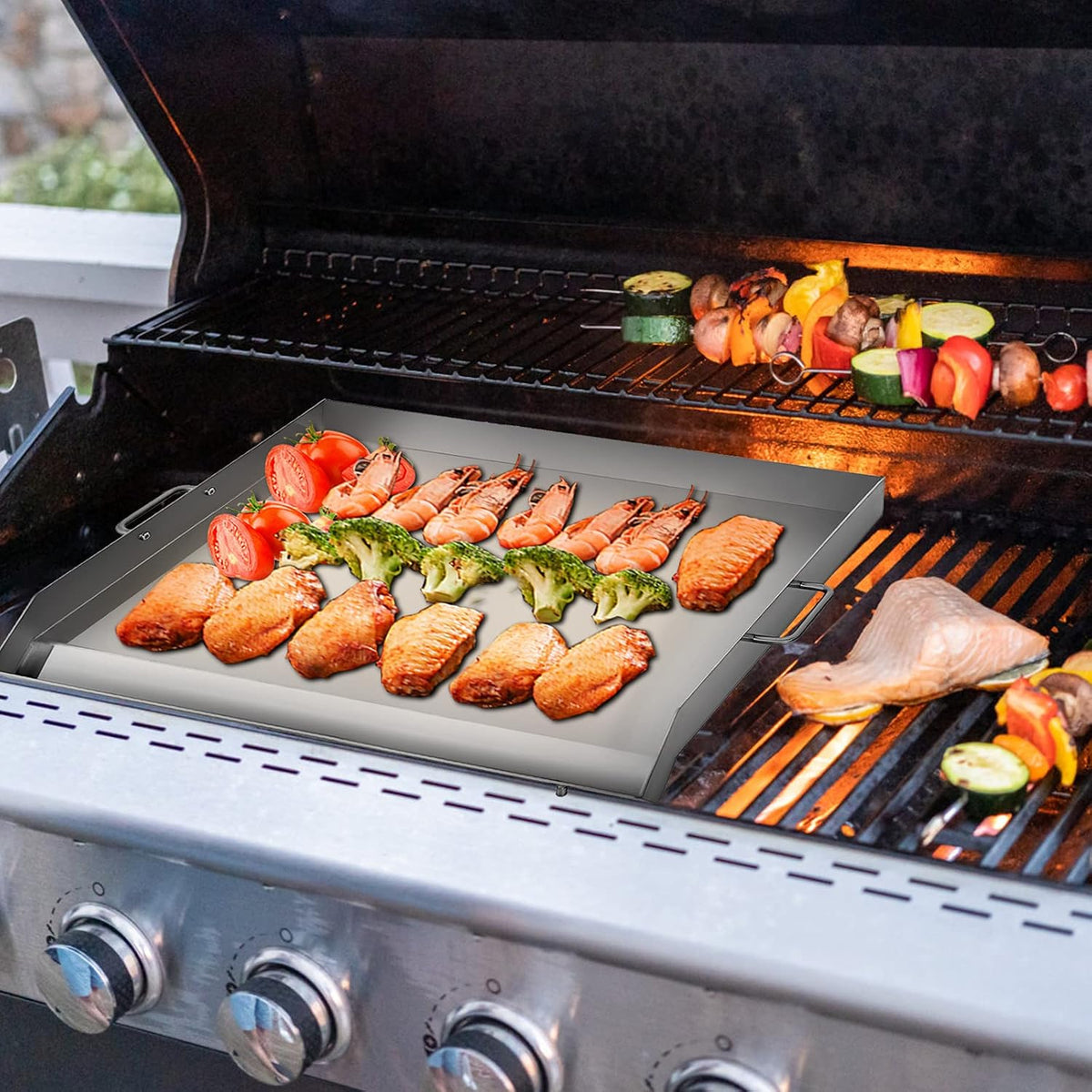Stainless Steel Griddle, 32 X 17 Flat Top Rectangular Plate J97521