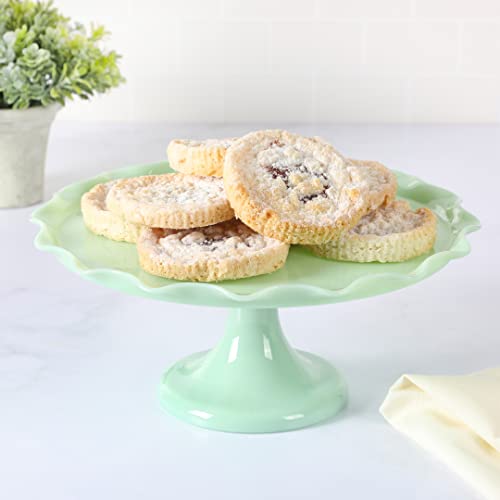 10 Inch Jadeite Cake Stand with Glass Dome B854