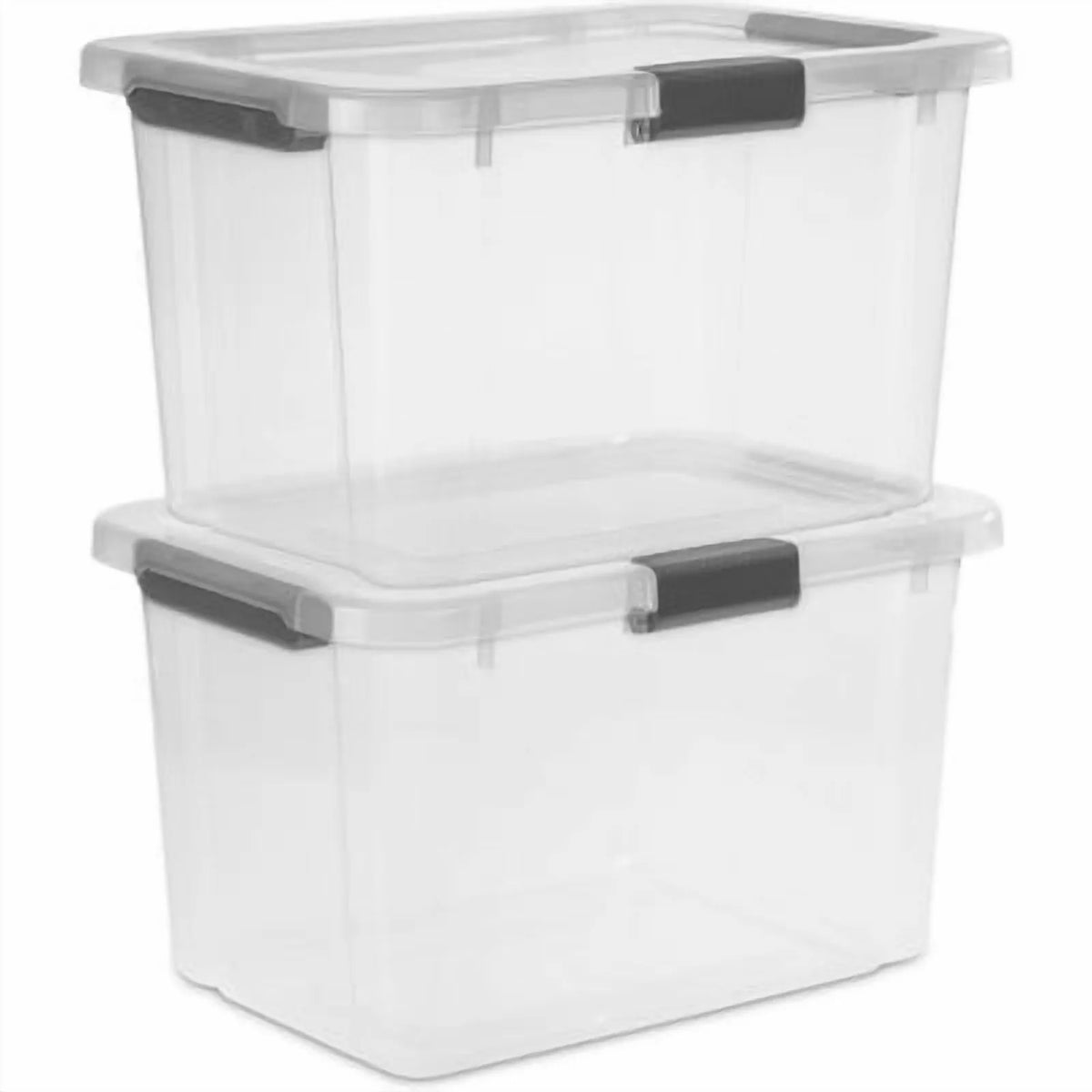 30qt Plastic Storage Tote with Hinged Lid R5018