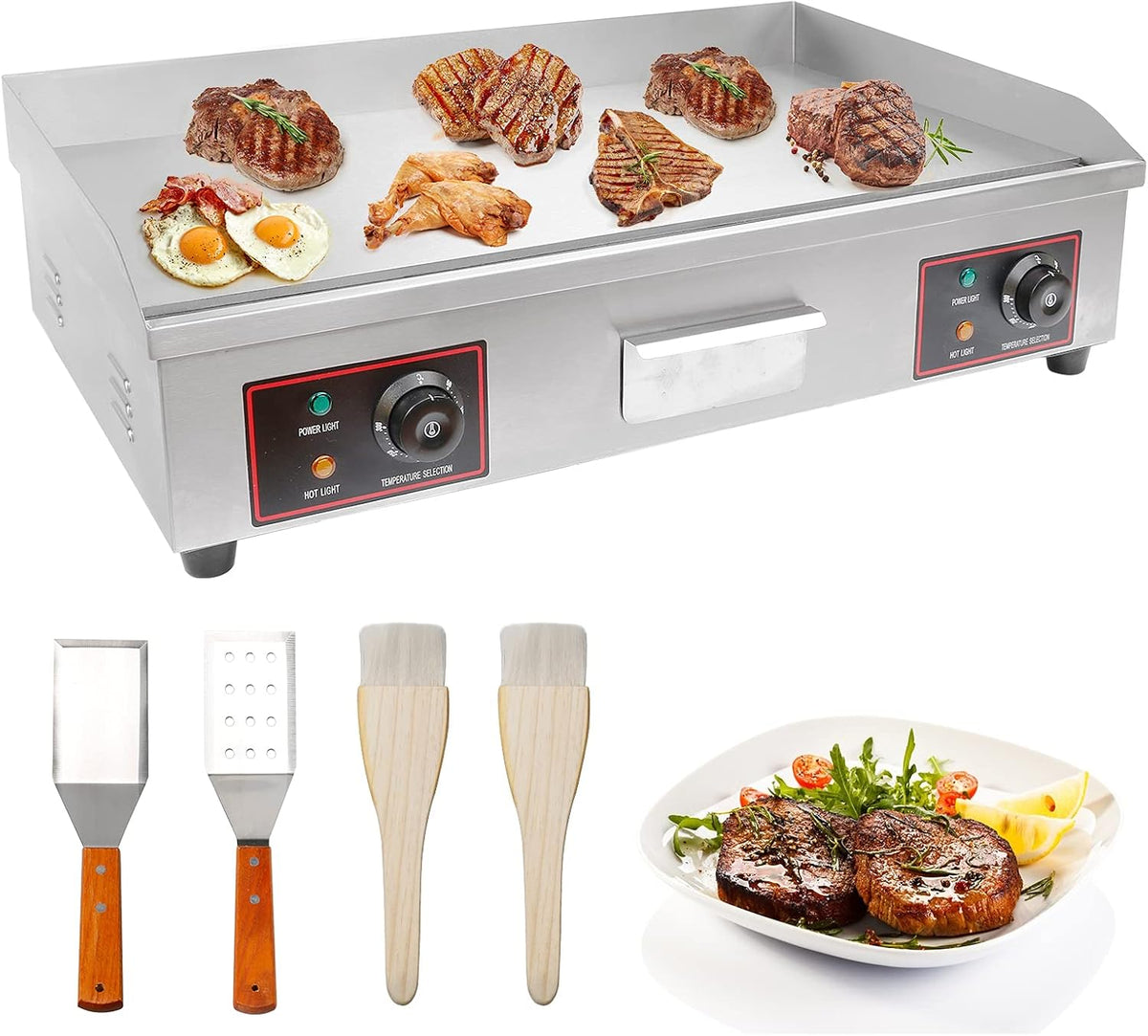 22 Inch Stainless Electric Countertop Griddle C276988