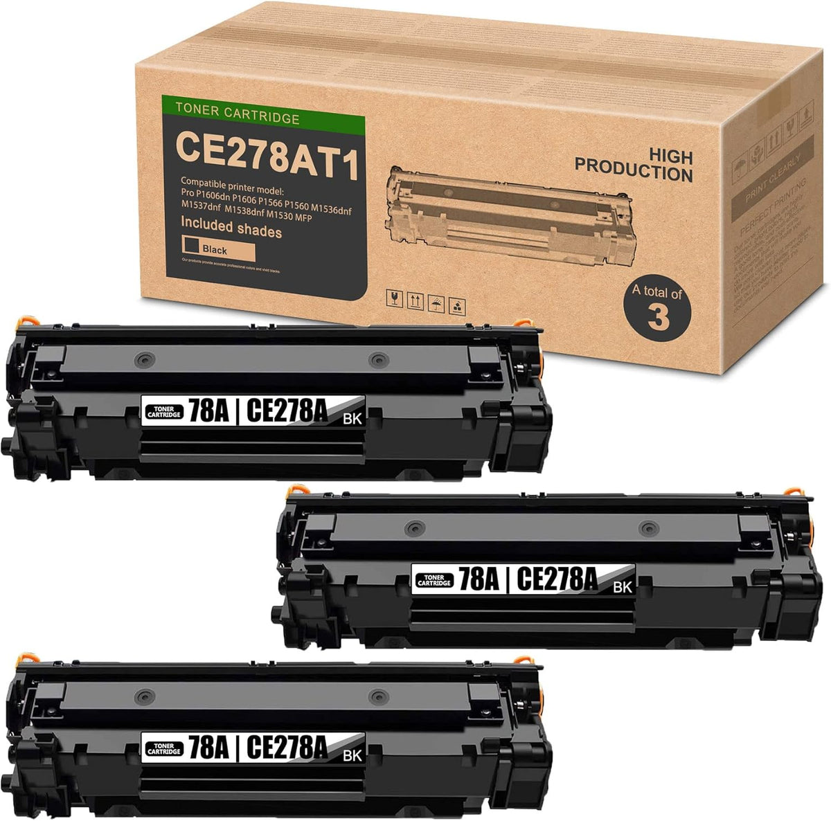 Compatible 3-Pack 78A Toner Cartridge Replacement N576