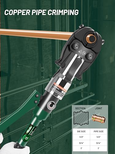 Copper Tube Crimping Tool with 1/2" 3/4" 1" Jaw O540