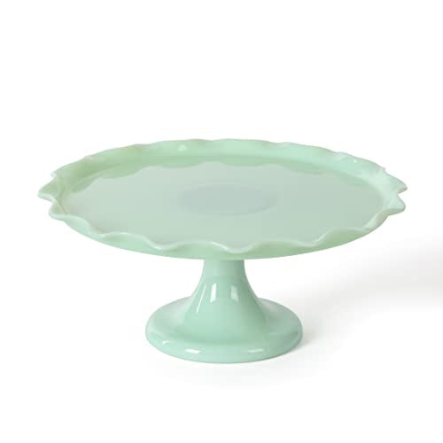 10 Inch Jadeite Cake Stand with Glass Dome B854