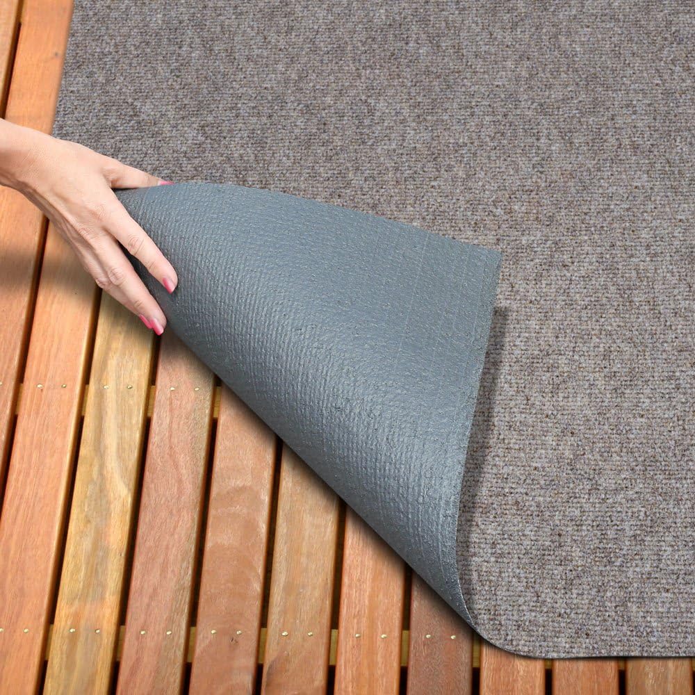 Indoor Outdoor Carpet with Rubber Marine Backing Brown 6 Feet x 15 Feet B294906