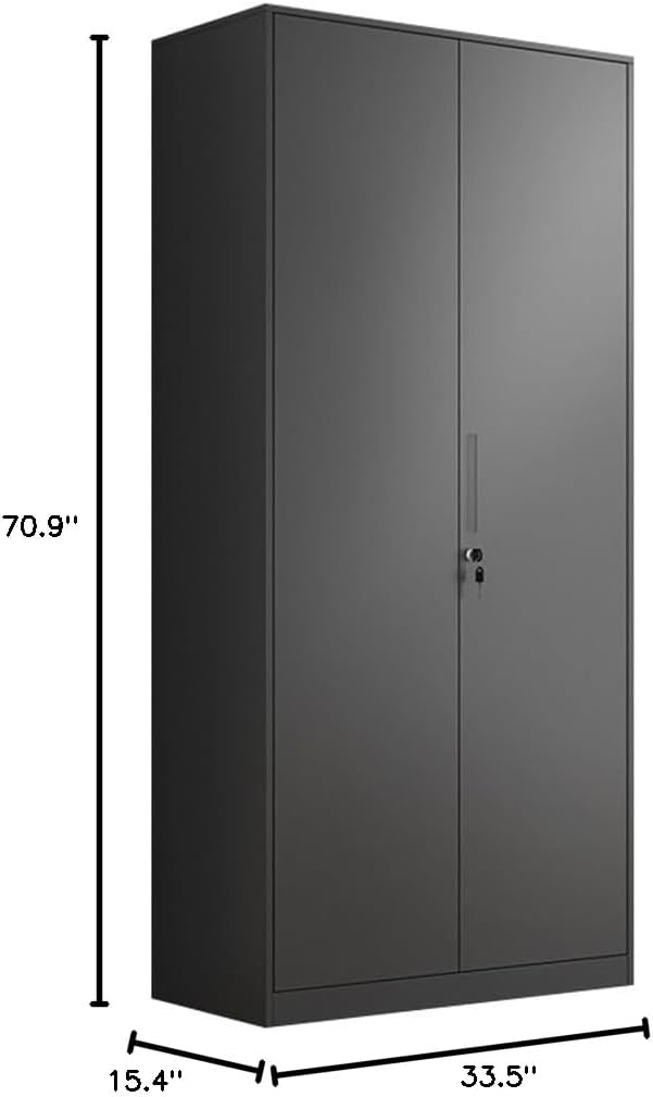 71" Tall Metal Storage Cabinet with Locking and Adjustable Shelves V685270