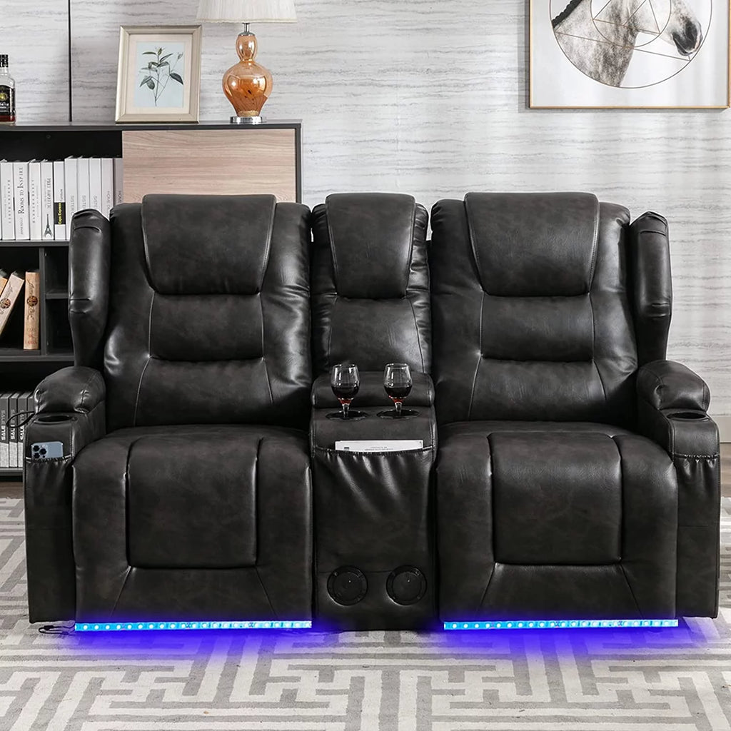Electric Power Recline Sofa with Console I47290