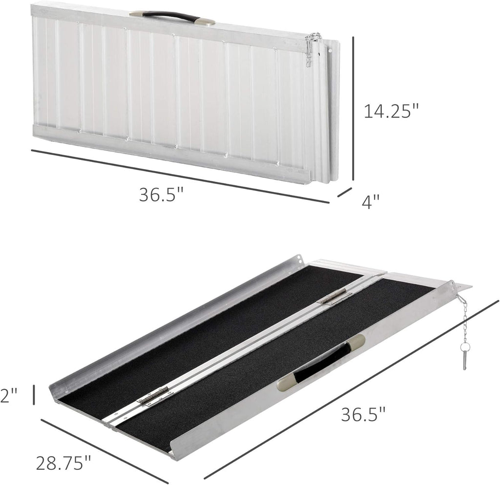 Aluminum Portable Skidproof PVC Carpeted Folding Wheelchair Ramp K717286