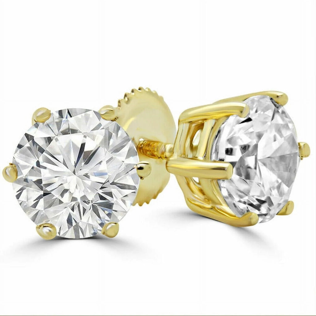 2 Carat Solitaire Moissanite Stud Earrings T4153