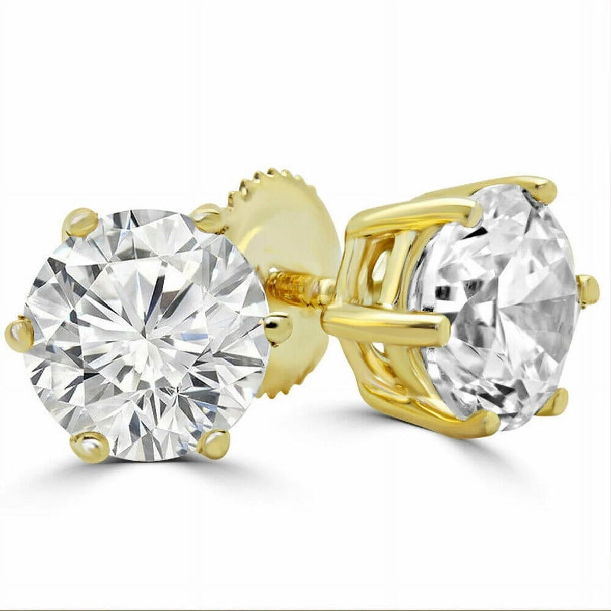 2 Carat Solitaire Moissanite Stud Earrings T4153