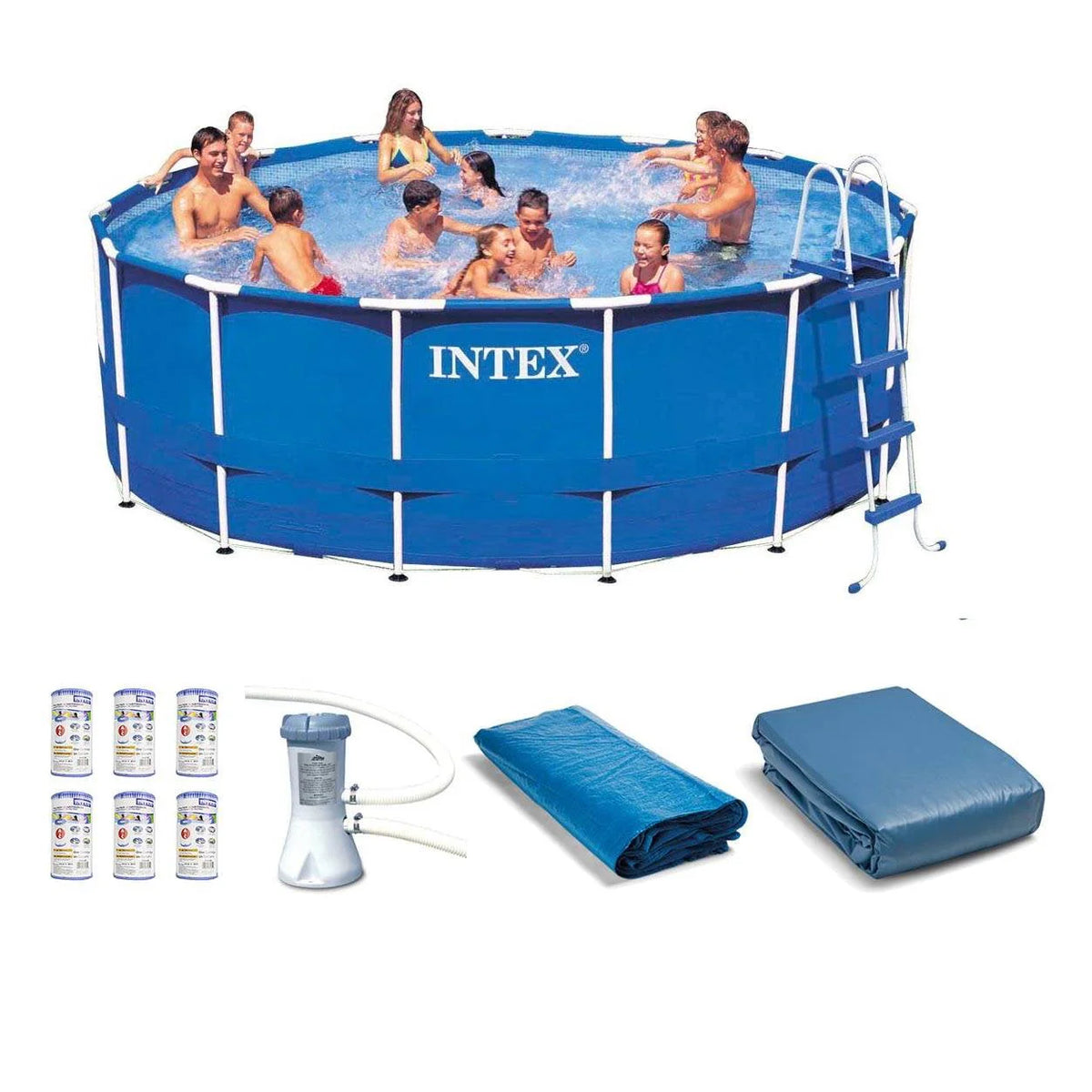15ft x 48in Frame Swimming Pool Set with Pump C55603