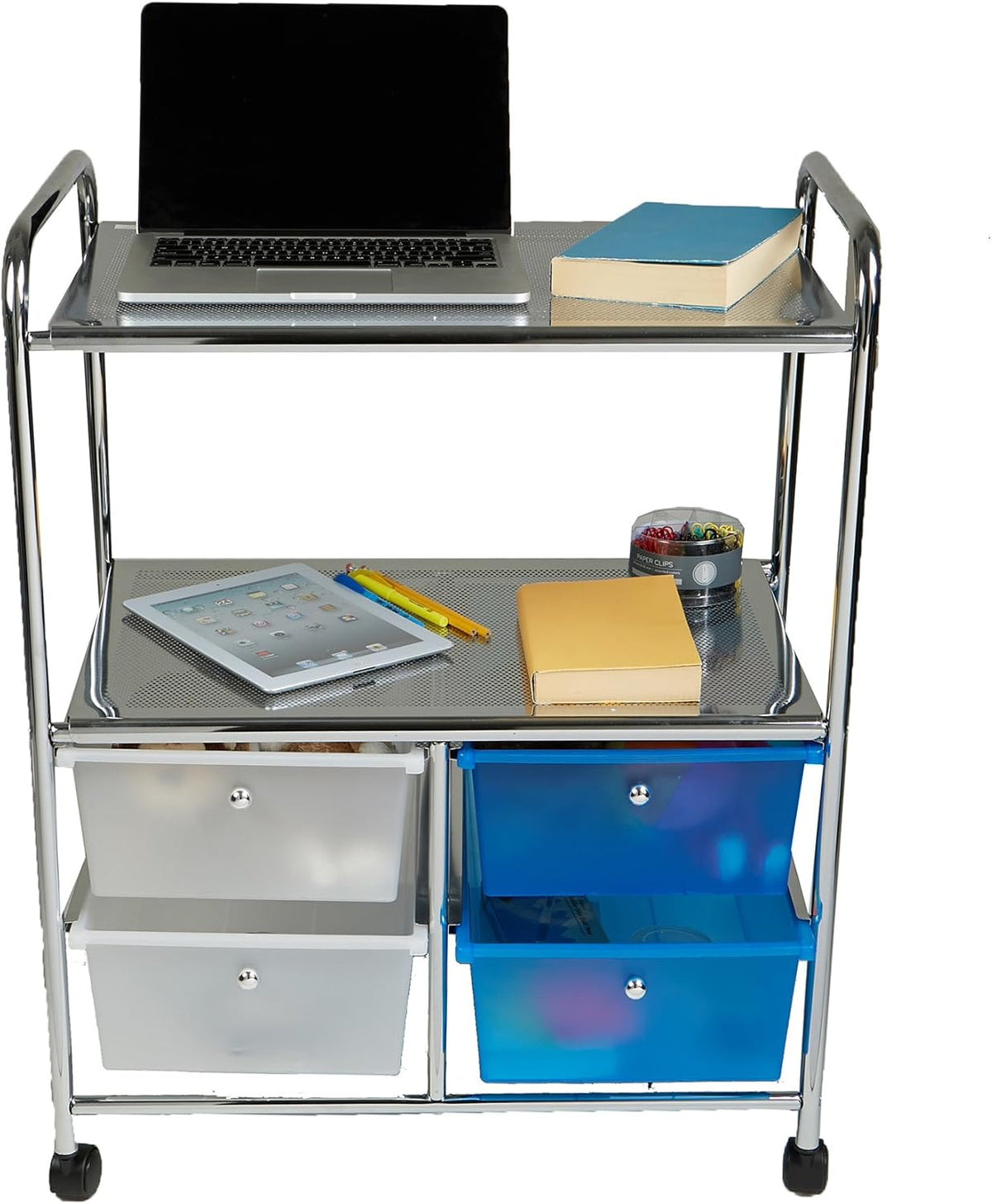 Silver 4 Drawer Rolling Utility Cart G865