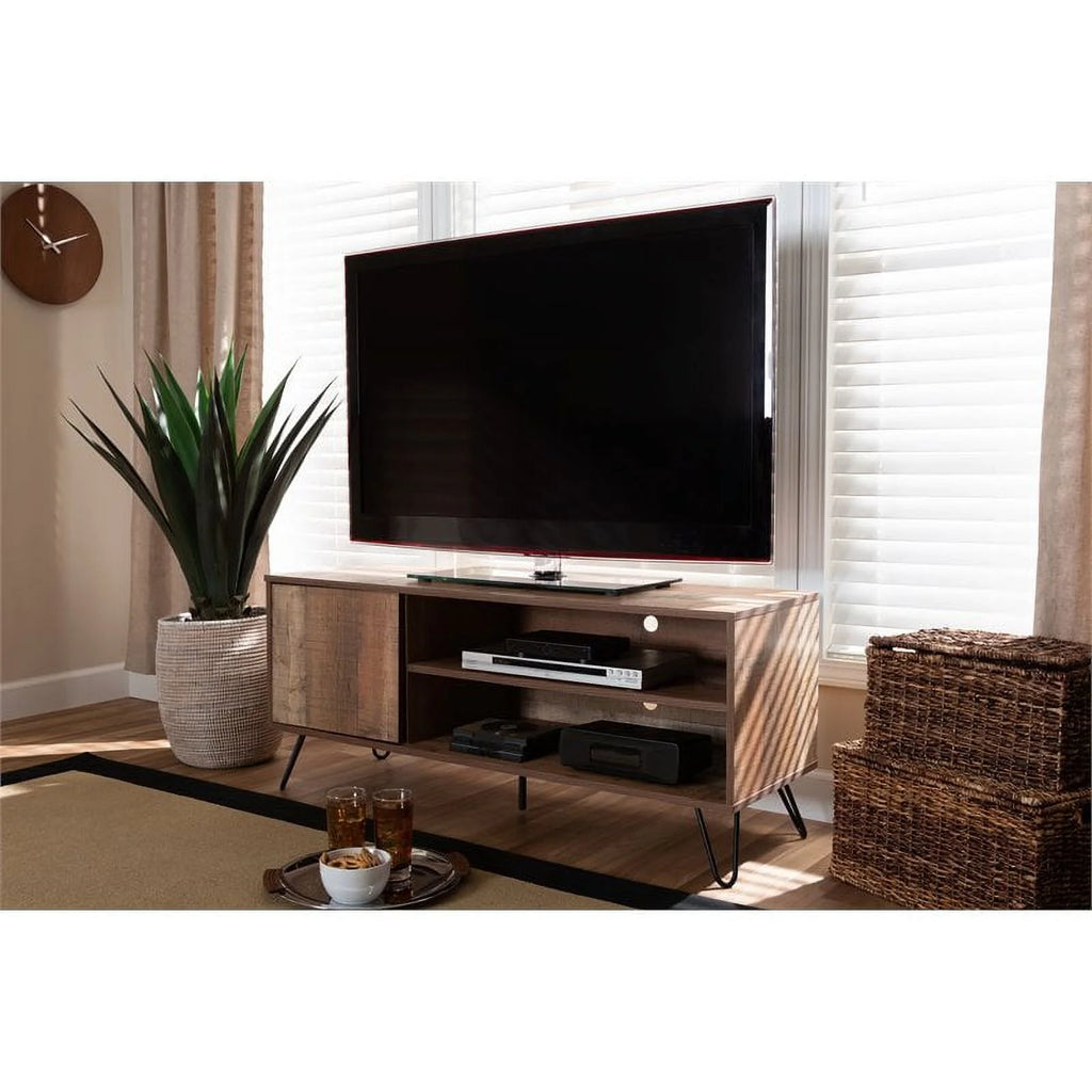 Rustic Oak Wood TV Stand T239880