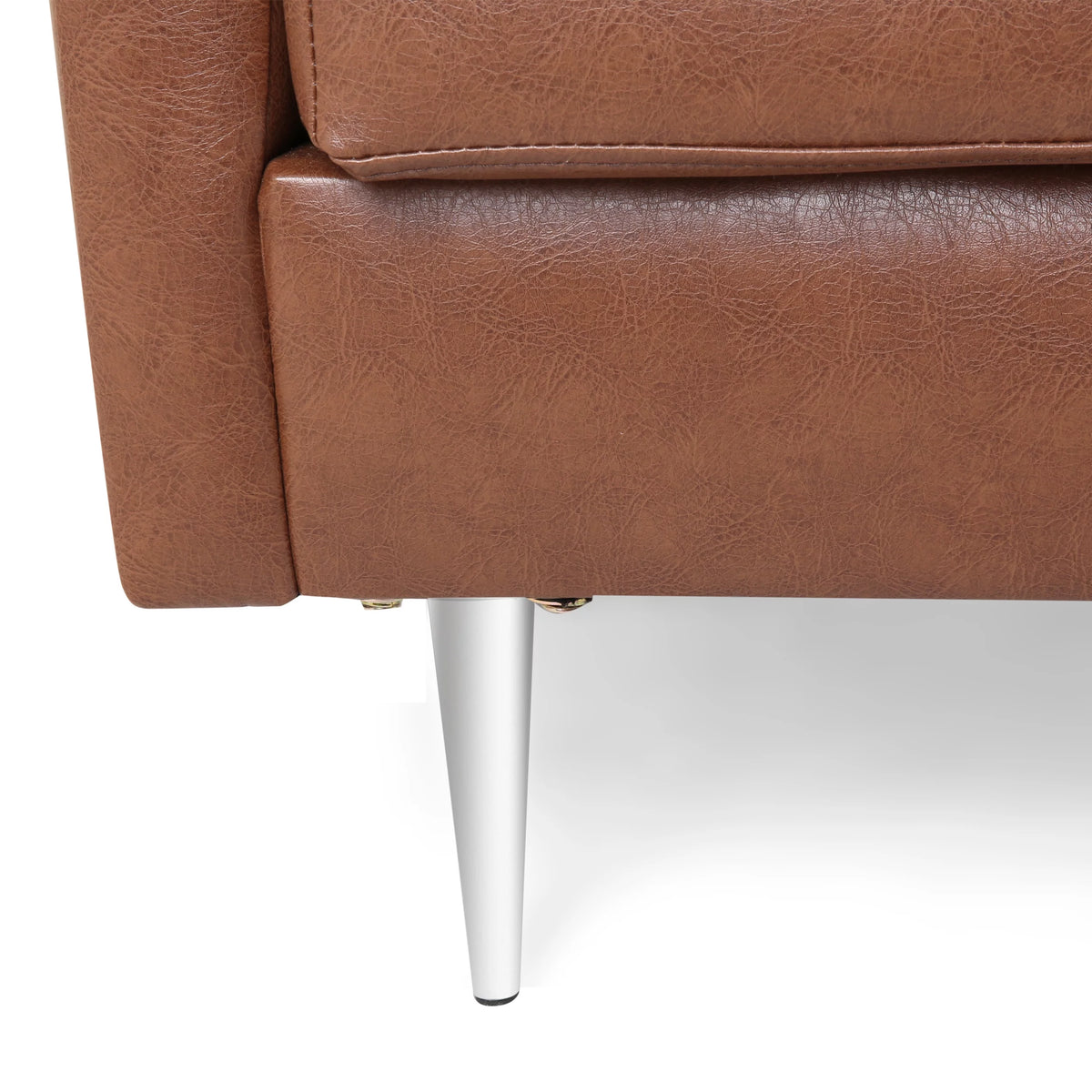 Faux Leather 3 Seater Sofa with Pillows W266