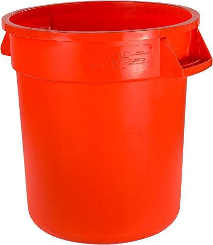 10 Gallon Orange Round Waste Container Pack of 6 M5518