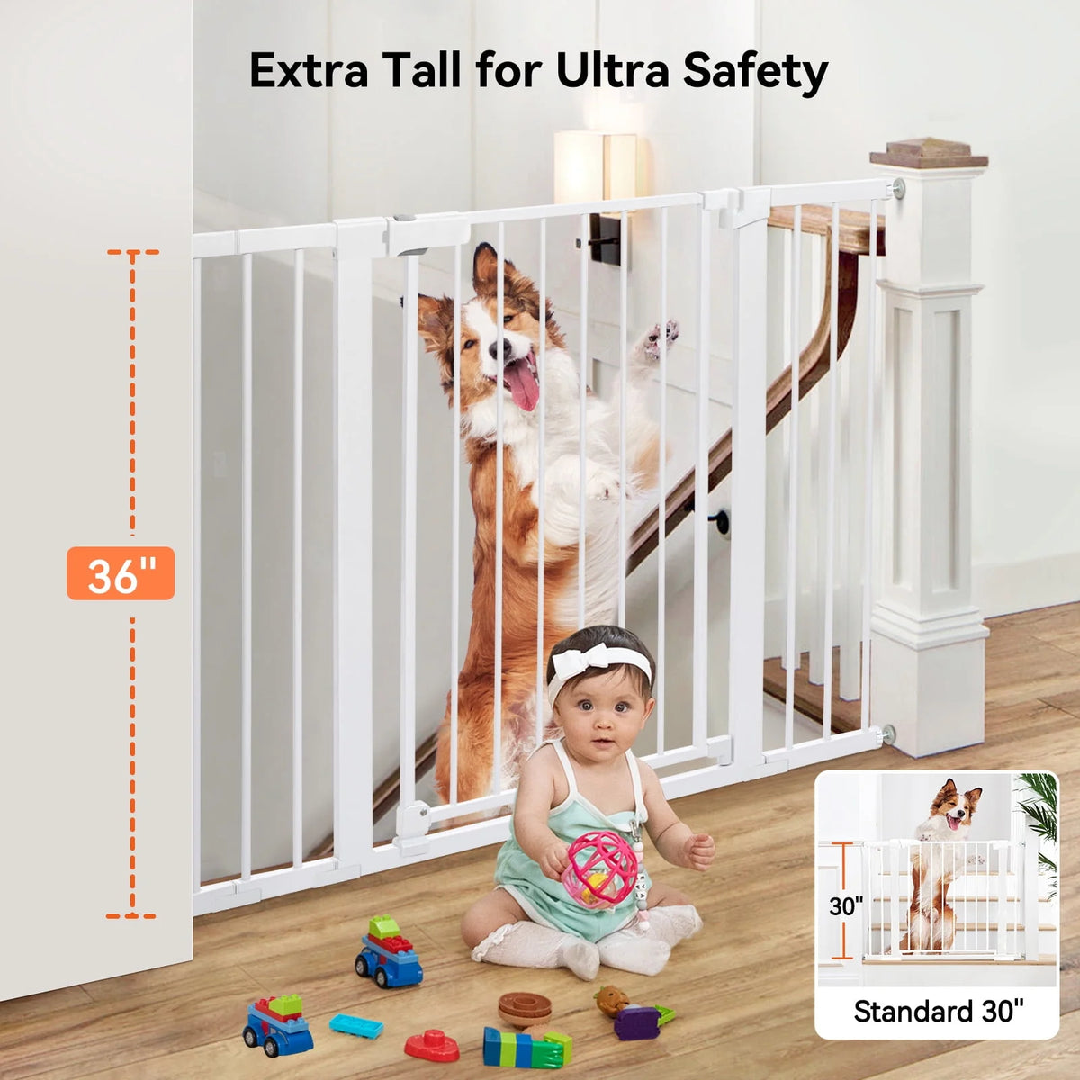 36'' Extra Tall 29.5-48.8'' Wide Baby Gate X3268