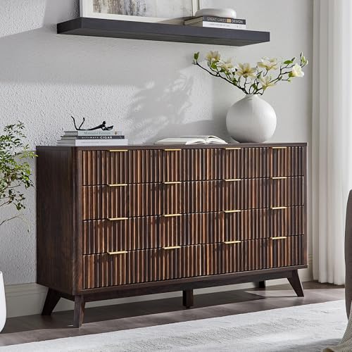 7 Drawer Wood Dresser with Faux Marble Top U10575