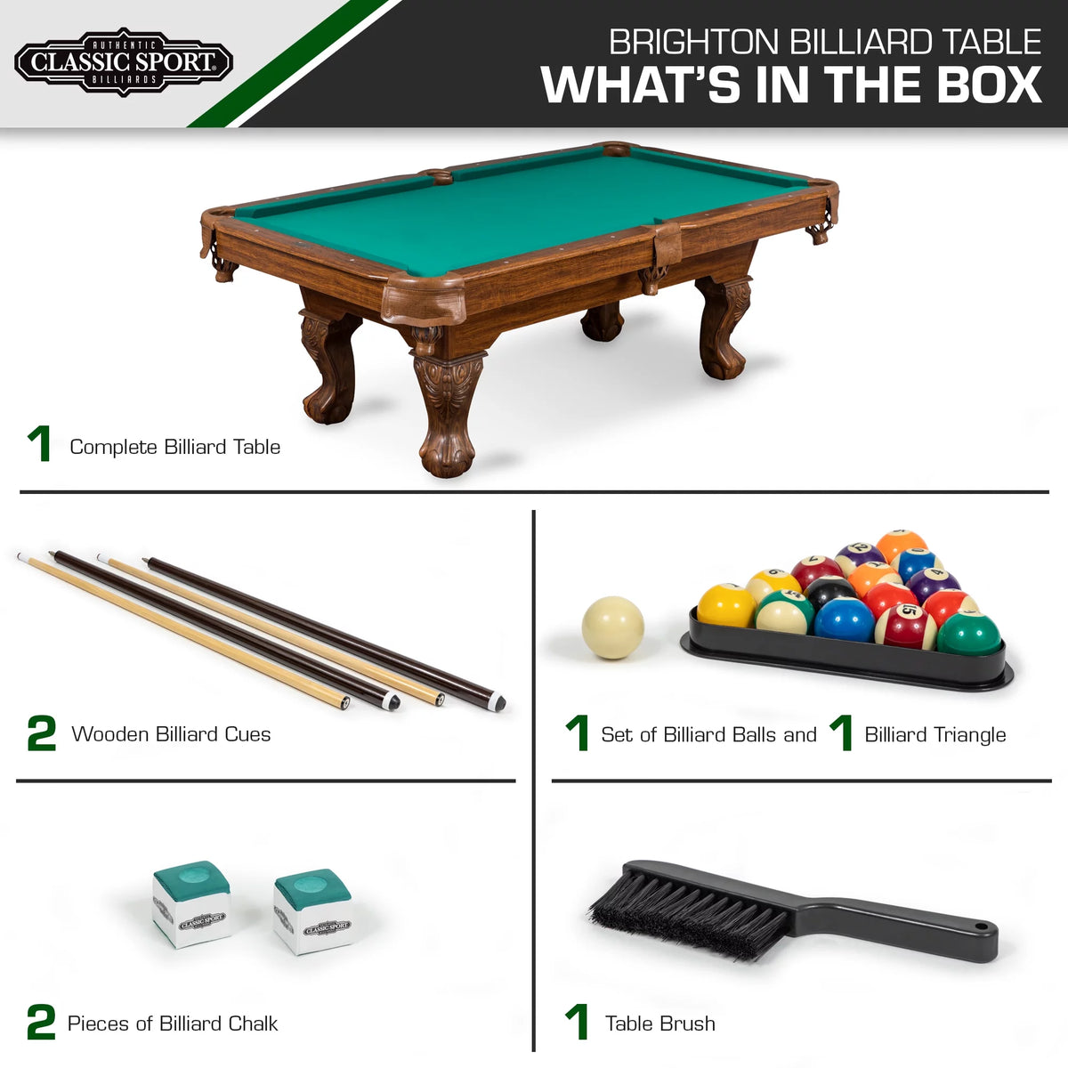 87" Green Billiard Pool Table X616