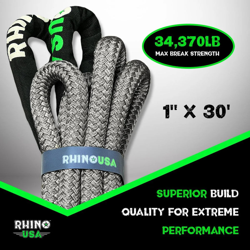 Kinetic Recovery Tow Rope 1in x 30ft Gray U34483