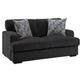 Gray Microfiber Loveseat with 2 Pillows T13638