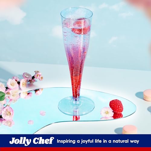 100 Pack 4.5 oz Clear Plastic Champagne Flutes U2478