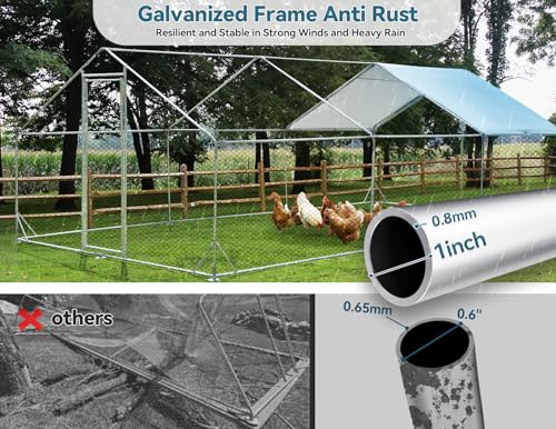 Metal Chicken Coop with Anti-Rust Steel & Waterproof Cover A751301