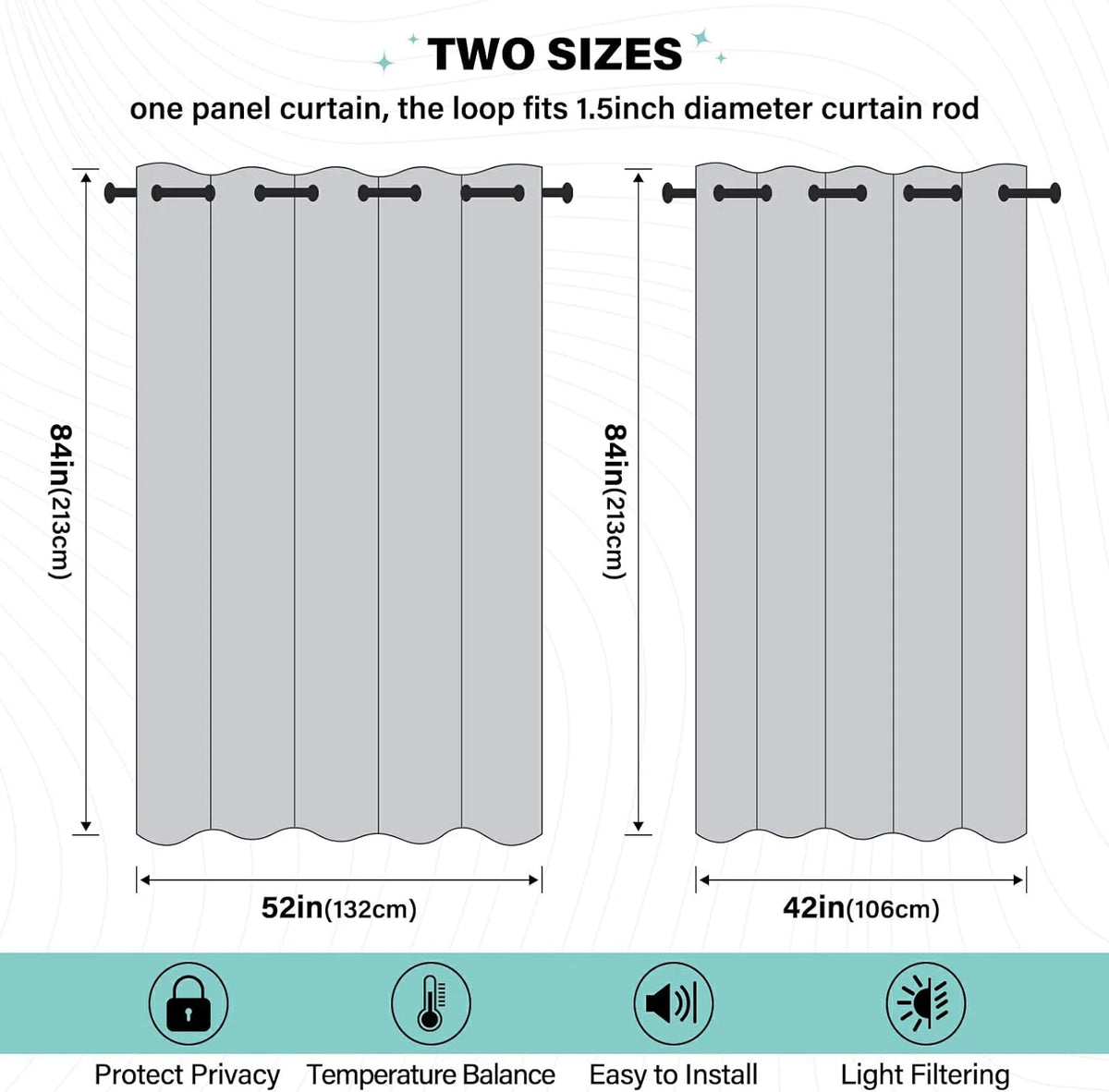 Blackout Curtains 84 inches R74126